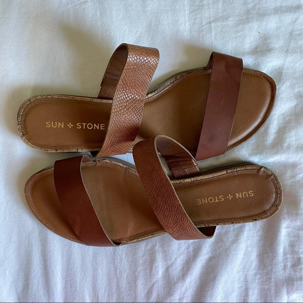 Sun & Stone Tan Sandals | Size 8.5W